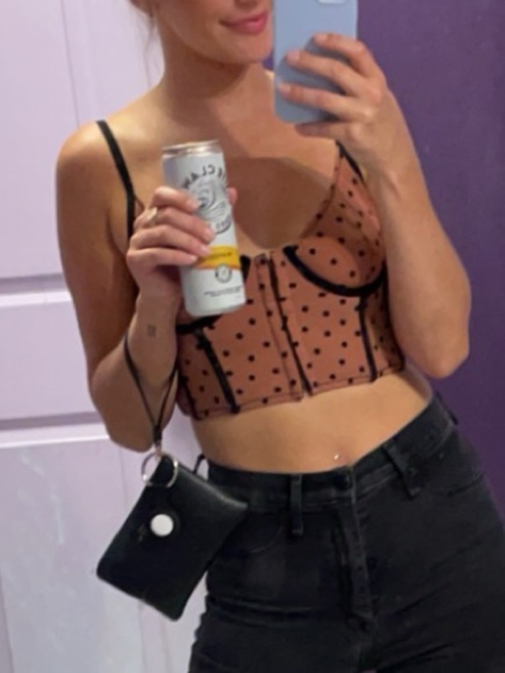 Urban Outfitters Brown Crop Top with Black Trim